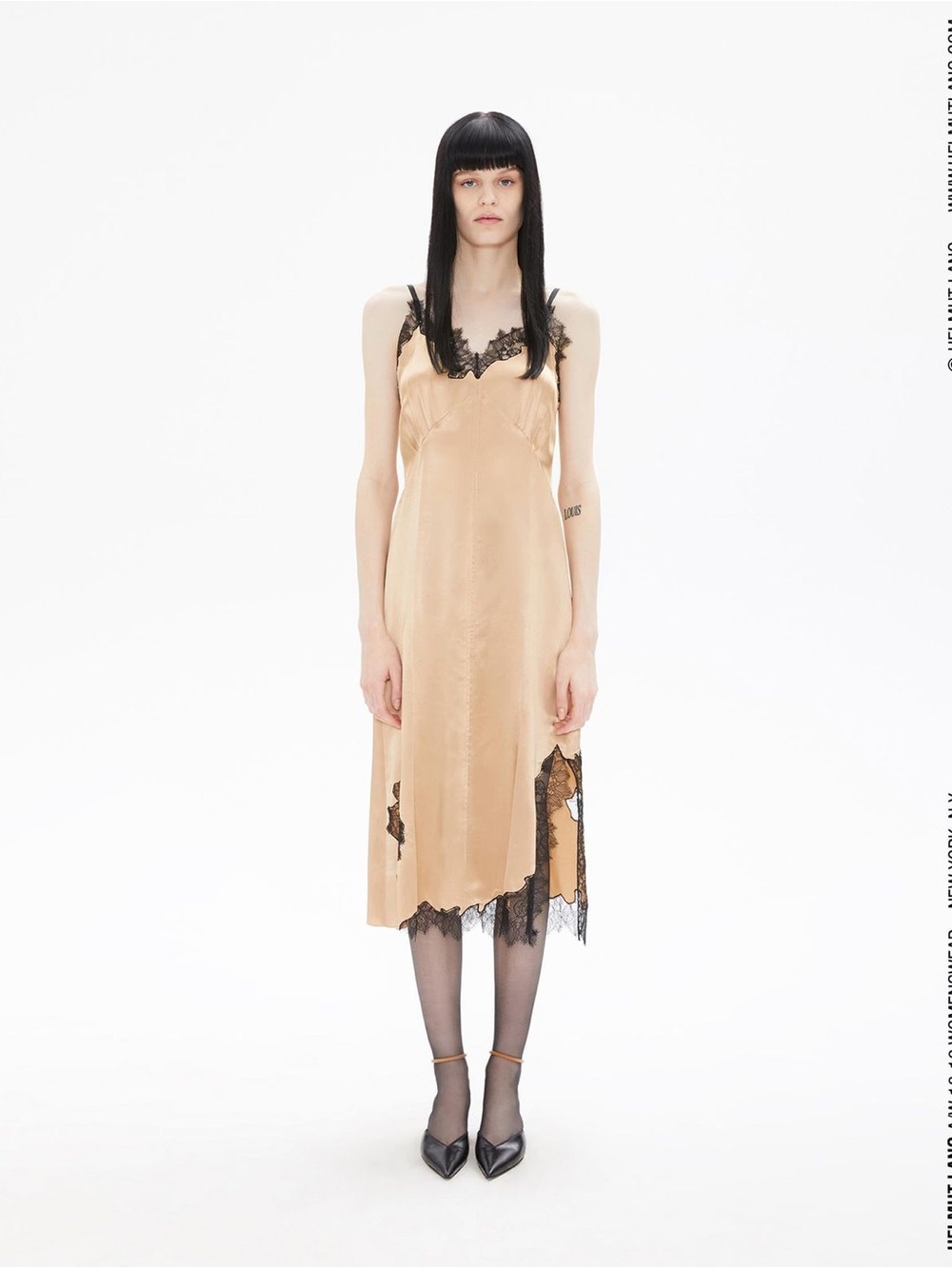 Helmut lang Lace Trim Slip Dress. Size S. NWT. MSRP $620. Flaw See Pic - Picture 3 of 9